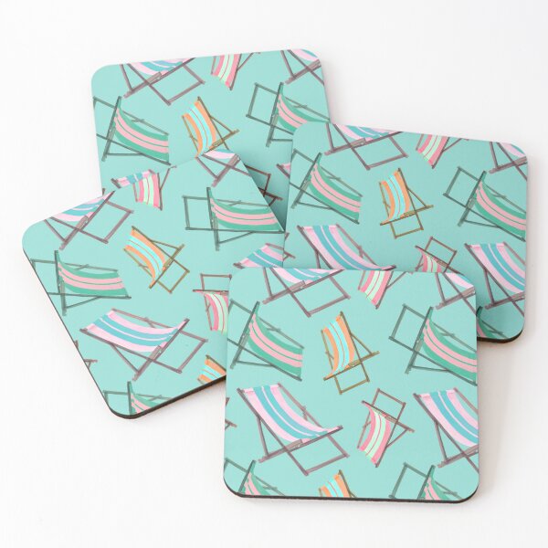 Item preview, Retro Beach Chairs on Mint blue designed and sold by PD-Coastal.