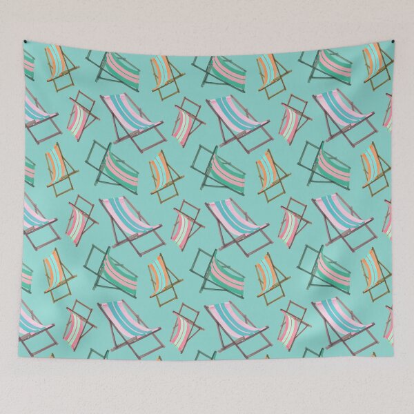 Item preview, Retro Beach Chairs on Mint blue designed and sold by PD-Coastal.