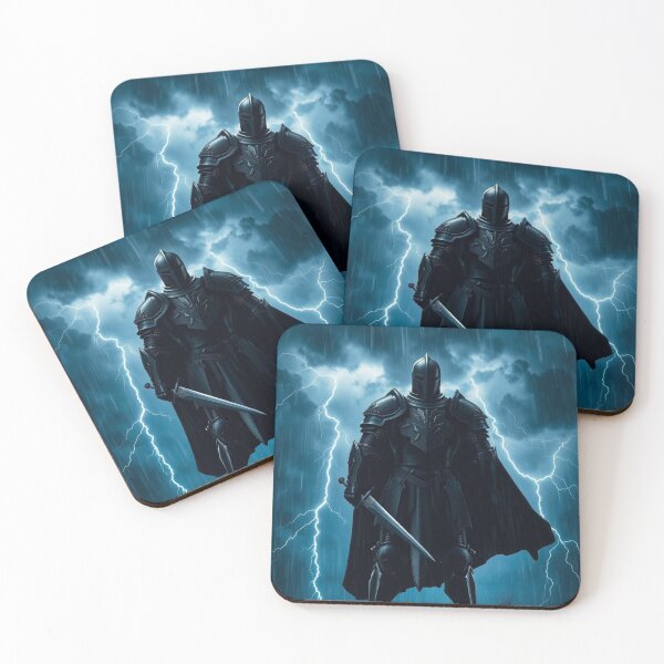 Item preview, Dark Fantasy Knight in Storm Lightning Rain designed and sold by EllDAV777.
