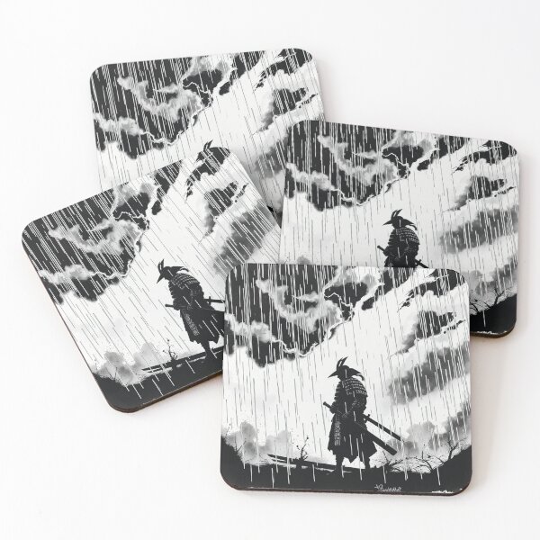 Item preview, Rainy Samurai Warrior in Rain Dark Japanese Art designed and sold by EllDAV777.