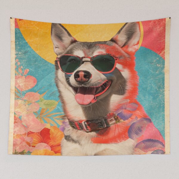 Item preview, Vintage Husky Stay Soft Stay Strong Poster designed and sold by Kirieno.