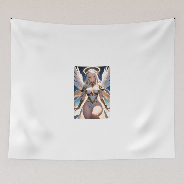 Item preview, Celestial Angel Warrior Anime Valkyrie - Divine Gold and White Armor Poster designed and sold by iloveanimechibi.