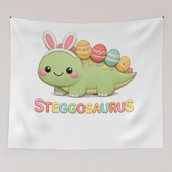 Item preview, Cute Steggosaurus Easter Dino – Kawaii Bunny Dinosaur with Eggs designed and sold by will freed18.