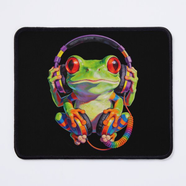 Item preview, DJ Frog Headphones Portrait — Music Lover Funny Gift designed and sold by Zippy Creation.