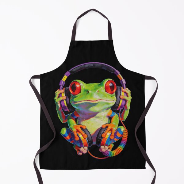 Item preview, DJ Frog Headphones Portrait — Music Lover Funny Gift designed and sold by Zippy Creation.