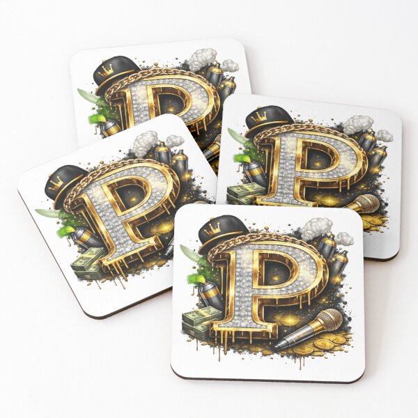 Item preview, Hip Hop Gold Diamond Letter P Graffiti designed and sold by NOVR.