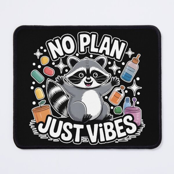 Item preview, Chaotic Raccoon No Plan Just Vibes Funny Aesthetic Raccoon Meme designed and sold by ImaginedSpace7.