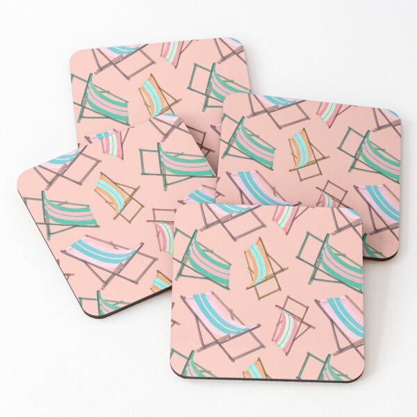 Item preview, Retro Beach Chairs on Peach designed and sold by PD-Coastal.