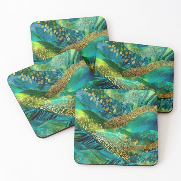 Item preview, Green, Blue And Golden Faux Animal Print Abstract  designed and sold by DEC02.