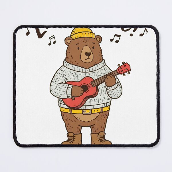 Item preview, LIVE MUSIC! NANO BANANA PRO The bear is playing the guitar in a funny way. designed and sold by OlyvieArt.