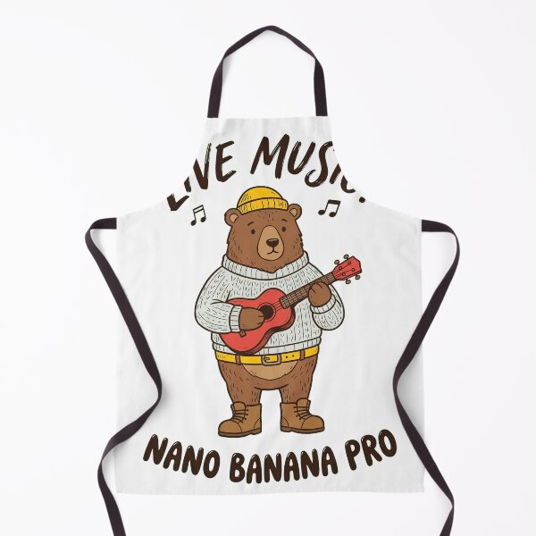 Item preview, LIVE MUSIC! NANO BANANA PRO The bear is playing the guitar in a funny way. designed and sold by OlyvieArt.