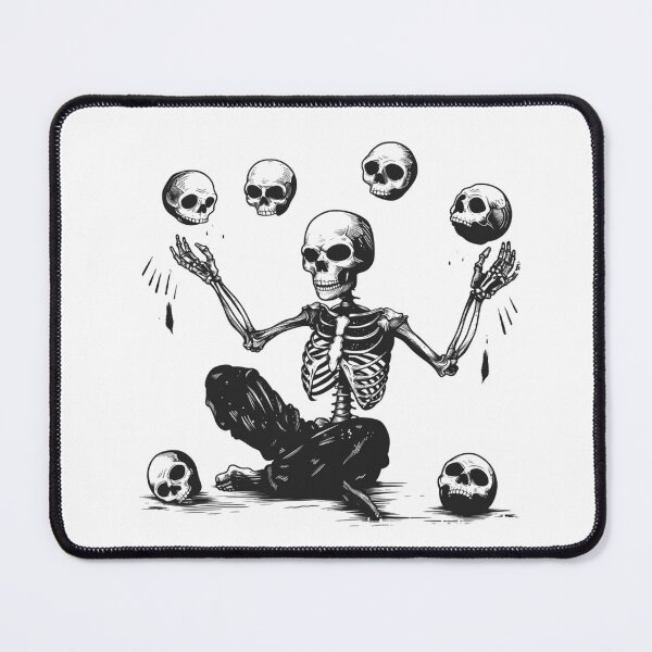 Item preview, Juggling Skeleton Skulls Gothic Dark Art Illustration designed and sold by inkoutninja.