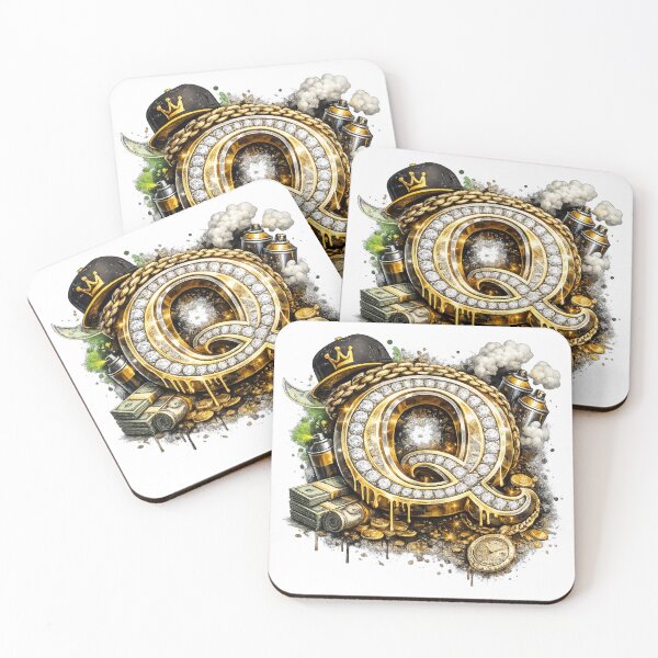 Item preview, Hip Hop Gold Diamond Letter Q Graffiti designed and sold by NOVR.