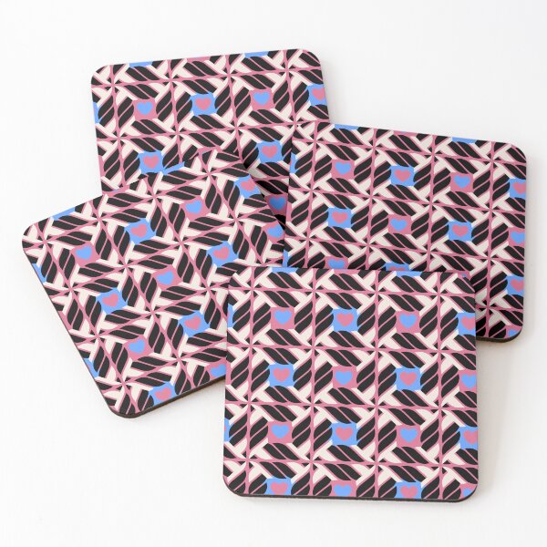 Item preview, Hearts geometric checkered pattern  designed and sold by Tatiana Ribeiro.