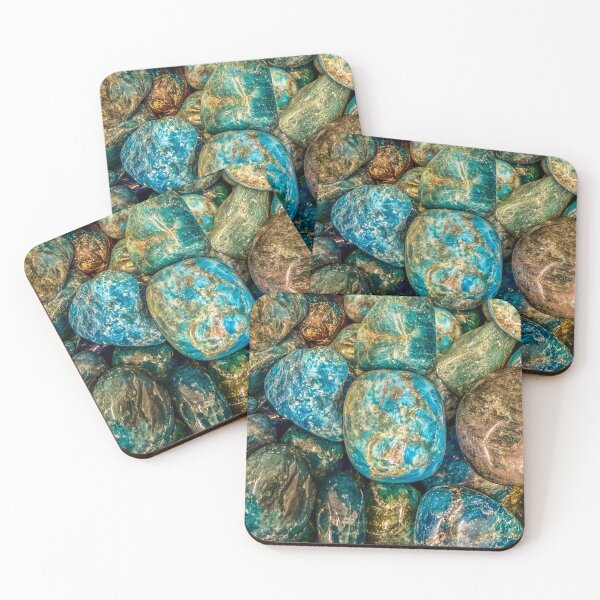Item preview, Blue Apatite Crystal Stones – Polished Gemstone Texture Photography designed and sold by aadventures.
