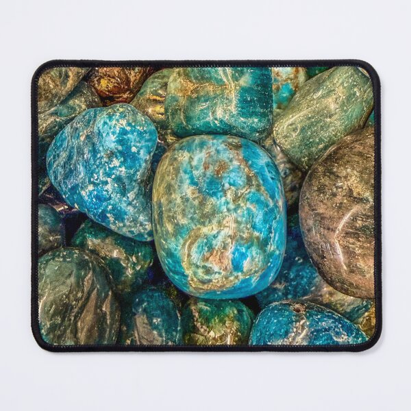 Item preview, Blue Apatite Crystal Stones – Polished Gemstone Texture Photography designed and sold by aadventures.