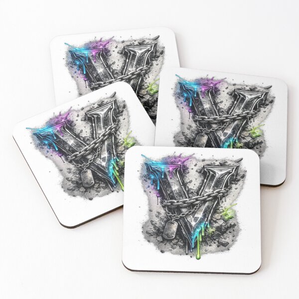 Item preview, Street Graffiti Metal Letter V Color Drip designed and sold by NOVR.