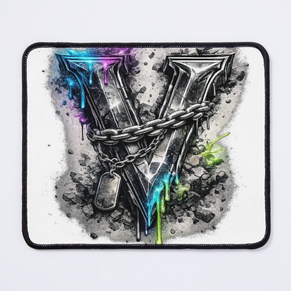 Item preview, Street Graffiti Metal Letter V Color Drip designed and sold by NOVR.
