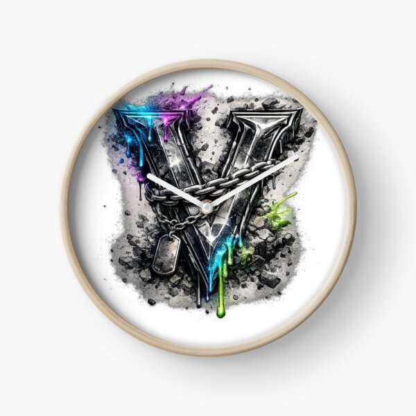 Item preview, Street Graffiti Metal Letter V Color Drip designed and sold by NOVR.