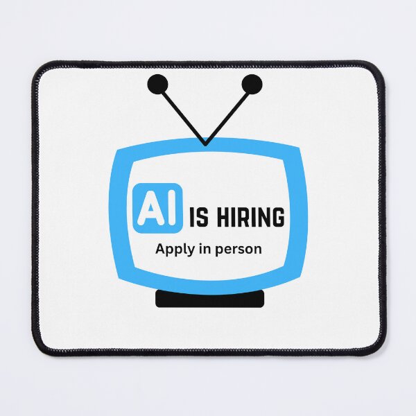 Item preview, AI Is Hiring TV Graphic Tee | Apply In Person, Tech Humor designed and sold by Geared Clothing Co..