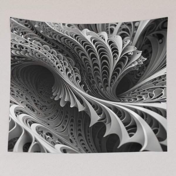 Item preview, Monochrome Fractal Bloom Spiral designed and sold by Harmonic_Layers.
