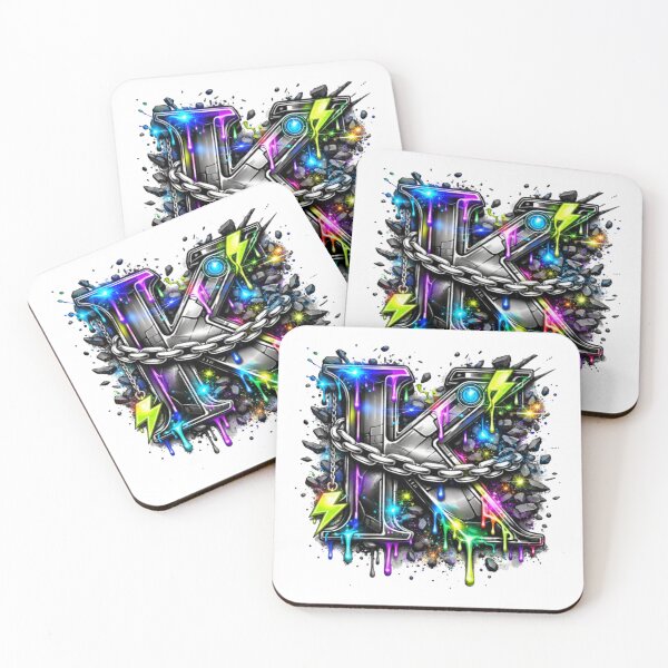 Item preview, Neon Graffiti Metal Letter K Chain Design designed and sold by NOVR.