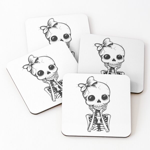 Item preview, Cute Skull with Bow Kawaii Goth Skeleton Spooky Design designed and sold by inkoutninja.