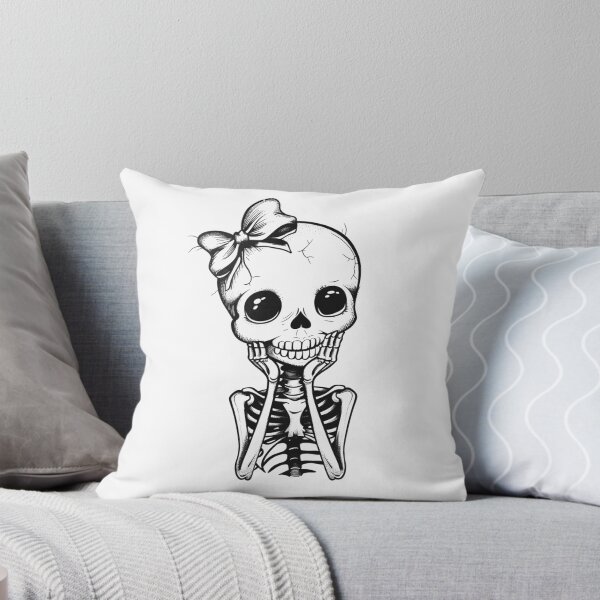 Item preview, Cute Skull with Bow Kawaii Goth Skeleton Spooky Design designed and sold by inkoutninja.