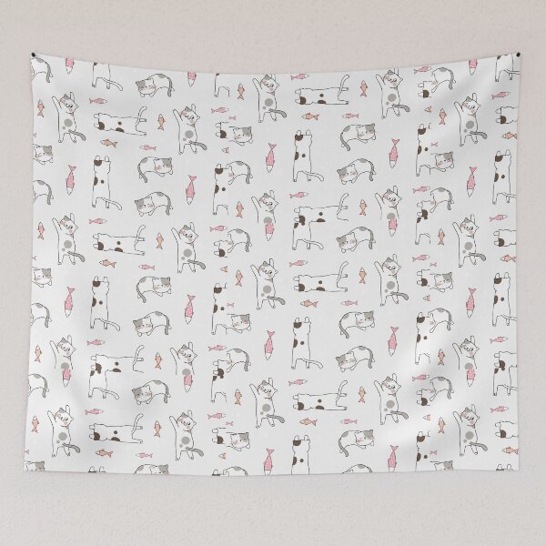 Item preview, Playful Kittens and Little Fish Pattern designed and sold by SweetFury.
