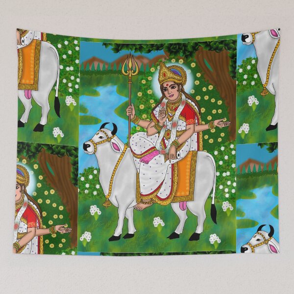 Item preview, Goddess Mahagauri Divine Design – Hindu Navdurga Spiritual Artwork designed and sold by Harshit_Digital_Arts.