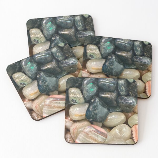 Item preview, Mixed Crystal Stones – Dark Green and Banded Onyx Gem Texture designed and sold by aadventures.