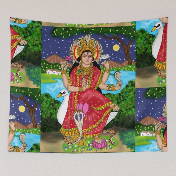 Item preview, Goddess Mansa Design – Hindu Serpent Goddess Spiritual Artwork designed and sold by Harshit_Digital_Arts.