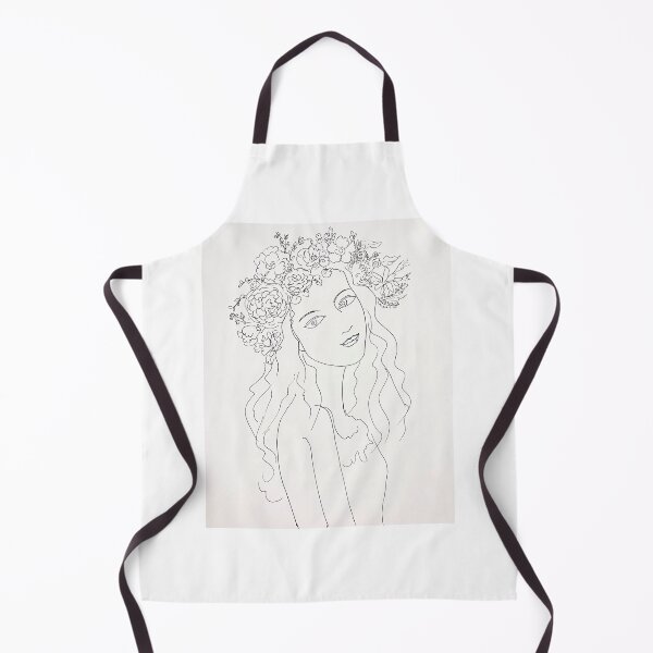Item preview, Floral Crown Woman line art portrait designed and sold by TinTinBloom.