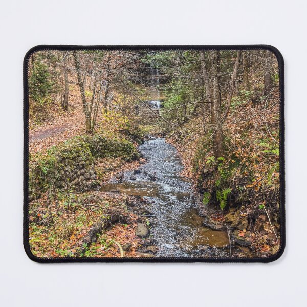 Item preview, Forest Creek with Hidden Waterfall – Autumn Woodland Landscape designed and sold by aadventures.