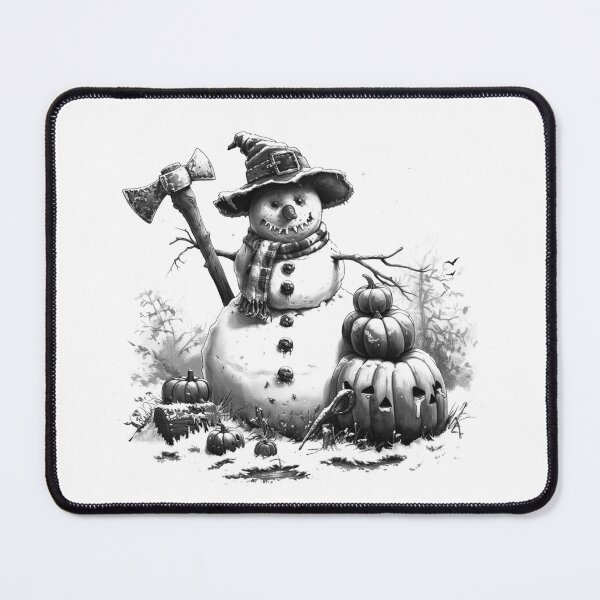Item preview, Halloween Snowman with Axe Spooky Pumpkin Scarecrow Design designed and sold by inkoutninja.