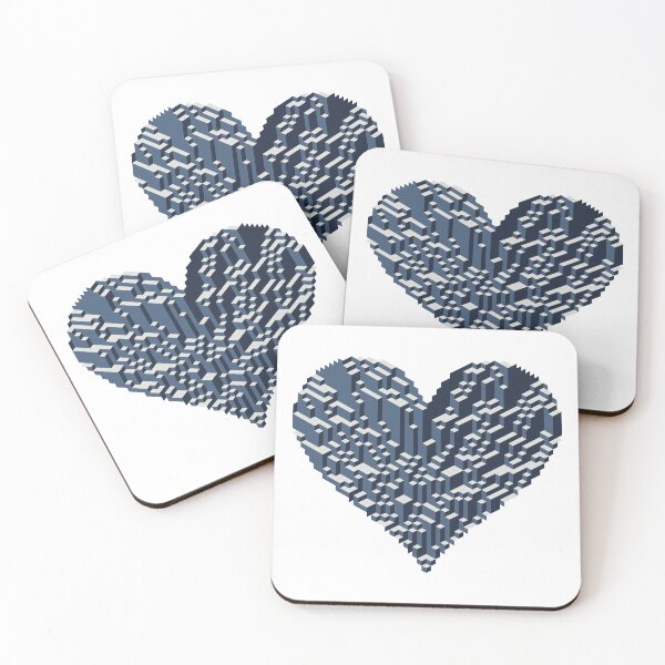 Item preview, Geometric Lozenge Tiling Art Print - Cosmic Blue Heart designed and sold by tilinger.
