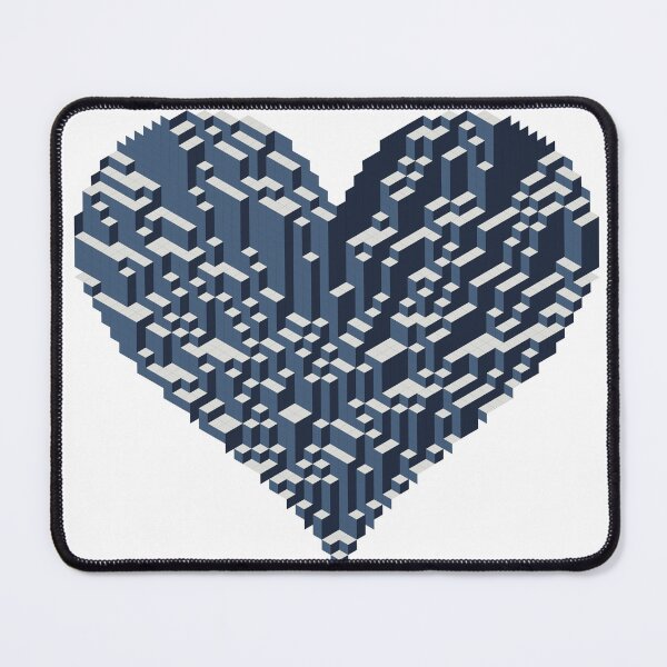 Item preview, Geometric Lozenge Tiling Art Print - Cosmic Blue Heart designed and sold by tilinger.