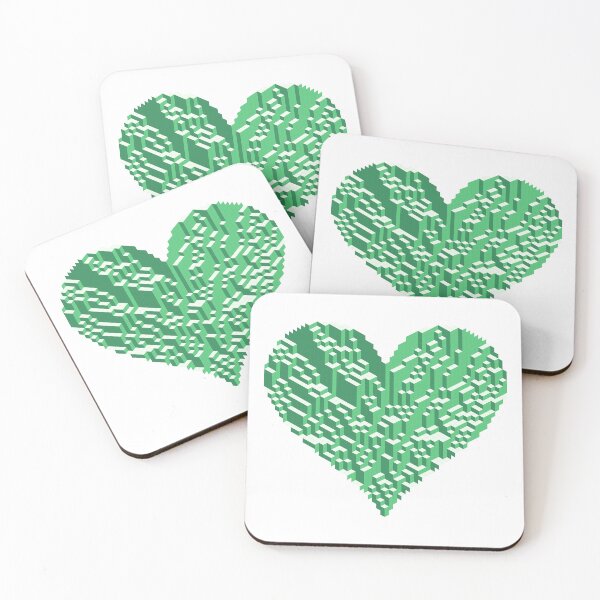 Item preview, Geometric Lozenge Tiling Art Print - Emerald Dream Heart designed and sold by tilinger.