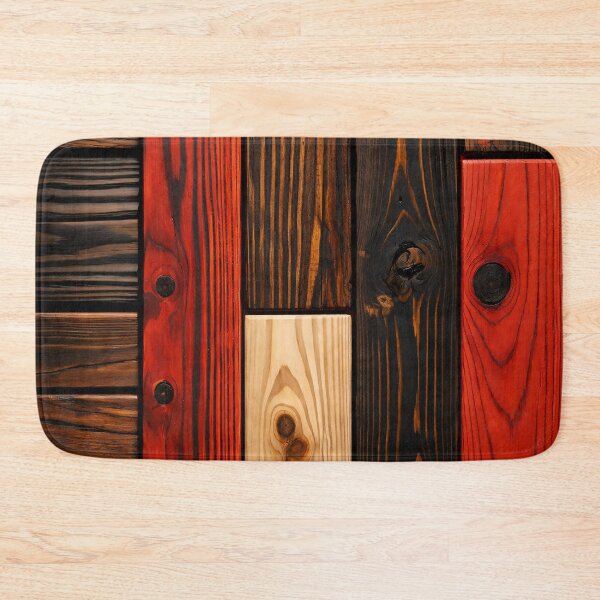 Item preview, Red and Black Rustic Wood Plank Texture Bold Modern Industrial Pattern designed and sold by Kaleidoscope Print.