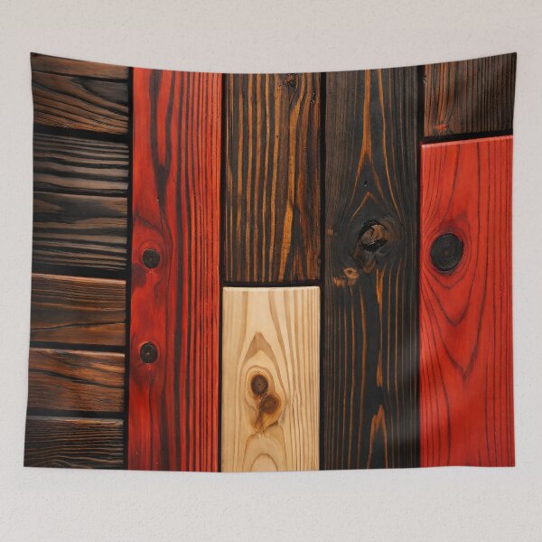 Item preview, Red and Black Rustic Wood Plank Texture Bold Modern Industrial Pattern designed and sold by Kaleidoscope Print.