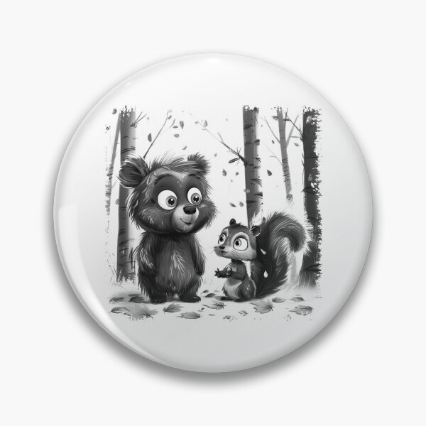 Item preview, Cute Bear and Squirrel Forest Friends Woodland Animal Design designed and sold by inkoutninja.
