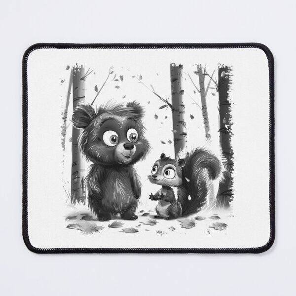 Item preview, Cute Bear and Squirrel Forest Friends Woodland Animal Design designed and sold by inkoutninja.