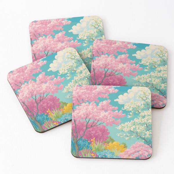 Item preview,  Blossoming Spring Trees in Soft Pastel Landscape designed and sold by BobaBunny76.