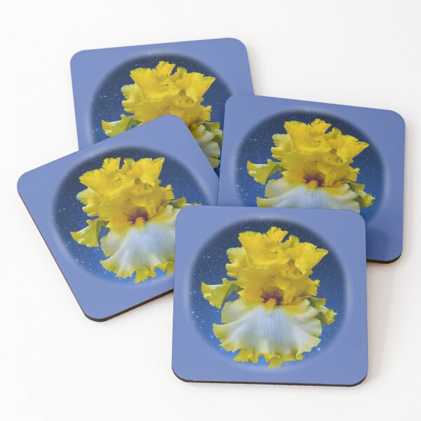 Item preview, Yellow Bearded Iris Flower and Starry Sky designed and sold by Rockyctees.
