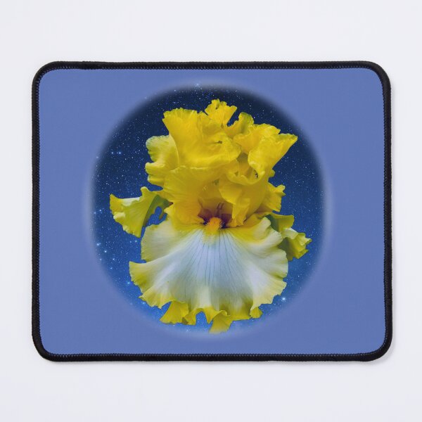 Item preview, Yellow Bearded Iris Flower and Starry Sky designed and sold by Rockyctees.
