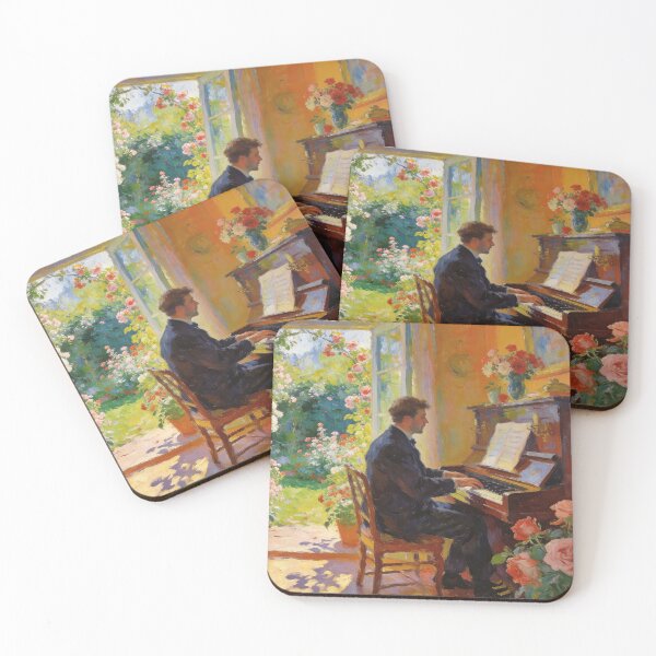 Item preview, Romantic Indoor Rose Garden Scene, Singing & Playing Piano Artwork designed and sold by BlareBlare.