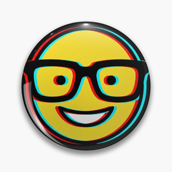 Item preview, Retro Glitch Nerd Emoji With Glasses Graphic Art designed and sold by seven things shop.