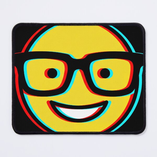Item preview, Retro Glitch Nerd Emoji With Glasses Graphic Art designed and sold by seven things shop.