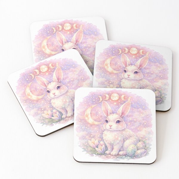 Item preview, Pastel Moon Bunny Celestial Rabbit Art designed and sold by SasmitaStudioCo.