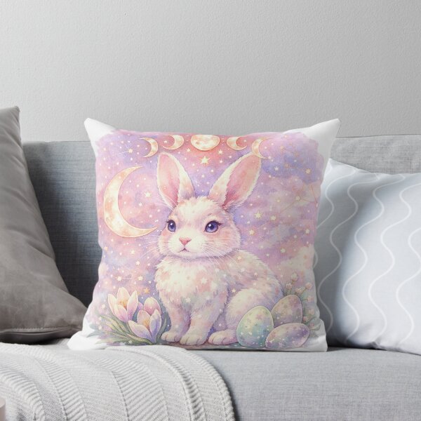 Item preview, Pastel Moon Bunny Celestial Rabbit Art designed and sold by SasmitaStudioCo.